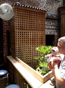 Dad helping me cool off